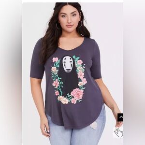 Torrid Her Universe Studio Ghibli Spirited Away No Face  Tunic Tee size 6